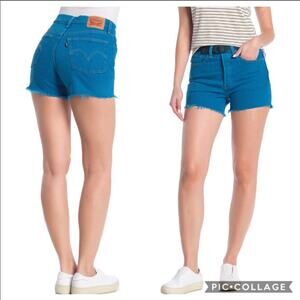 Levi’s 501 high rise turquoise cutoff Jean shorts Size 30 NWT
